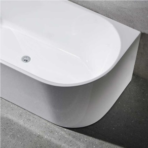 Cada de perete suport Lena527B, Culoare Alb 150x75cm, Deversor Crom - Img 9