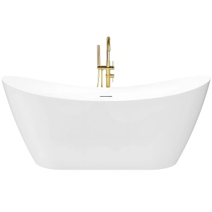 Cada de podea freestanding, alba, Rea Ferrano Slim 170 cm - Img 2