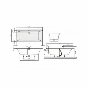 Cada dreptunghiulara compozit Villeroy&Boch Squaro Edge12 190x90 cm Quaryl - Img 5