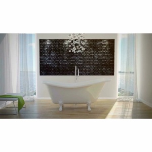 Cada free-standing retro Besco Otylia, Dimensiune 160x77cm, Culoare Alb, Picioare Albe - Img 1