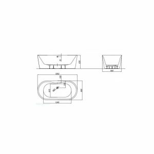 Cada freestanding cu design modern Kolpasan Comodo 185x90 cm , Culoare Alb - Img 2