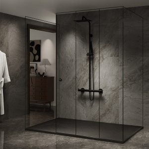Cadita de dus dreptunghiulara slim imitatie piatra Riko 100 x 70 cm neagra - Img 6