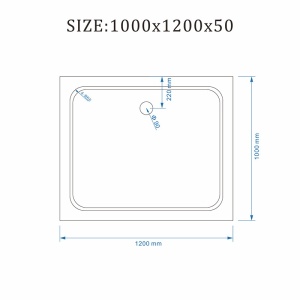 Cadita de dus dreptunghiulara slim ST06C 120x100 cm neagra - Img 5
