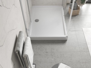 Cadita de dus Inalta, culoare alb, dimensiune 110x80x12cm - Img 3