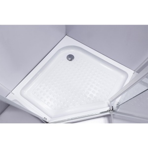 Cadita de dus pentagonala inalta si antiderapanta SXL07 B 90 x 90 cm alba - Img 6