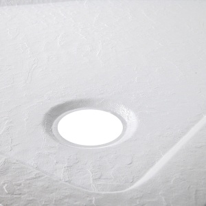 Cadita de dus pentagonala slim finisaj mat RAVE 80x80 cm alba - Img 2
