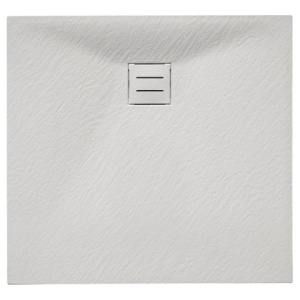 Cadita de dus RIKO Slim, Structura de piatra 90x90cm, Culoare Alb
