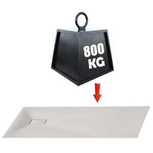 Cadita de dus RIKO Slim, Structura de piatra 90x90cm, Culoare Alb - Img 11