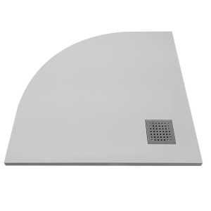 Cadita de dus semicirculara compozit SMC Pro MO-GD9090ERS alb 90 x 90 x 2.6 cm - Img 3