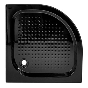 Cadita de dus semicirculara inalta SXL01A culoare negru, 80x80cm - Img 1