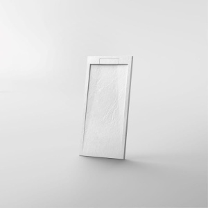 Cădiță de duș STONE 120x90 cm – Marmură Turnată, Alb Mat - Img 1