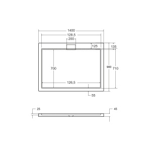 Cadita Dus din Acril PRO BESCO Ultra Slim, Sifon Inclus, Dimensiuni , 90 X 140 cm, Alb - Img 8