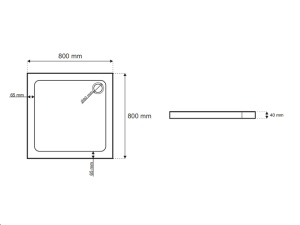 Cadita Dus Din Acril PRO VELDMAN, Sifon Inclus, Dop Crom Inclus, Dimensiuni 80 X 80 Cm, 90 X 90 Cm, 100 X 100 Cm, Alb - Img 5