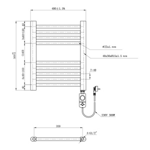 Calorifer baie port prosop electric 300 W Manam alb - Img 23
