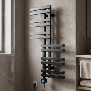 Calorifer electric, portprosop, REA RIDO 90X50 cm, Negru Mat - Img 4