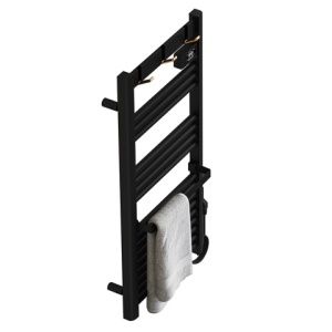 Calorifer electric vertical YASUR-BL ECO 500W pentru baie 105x50, negru - Img 6