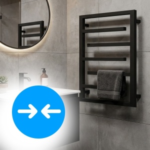 Calorifer portprosop pentru baie Anika 80 x 60 cm, negru mat - Img 4