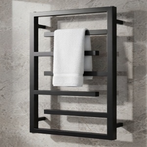Calorifer portprosop pentru baie Anika 80 x 60 cm, negru mat - Img 12