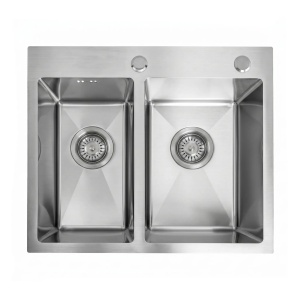 Chiuveta bucatarie cu doua cuve inox Toby Brush Steel