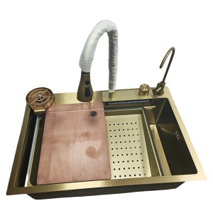 Chiuveta bucatarie, multifunctionala cu o singura cuva Costa Gold 68 x 46 cm - Img 10