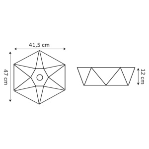 Chiuveta de blat PRO SONET, Dimensiuni 41.5 x 47 x 12 cm, Forma Asimetrica, Ceramica sanitara, Alb - Img 2