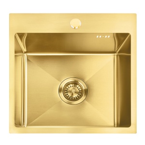 Chiuveta de bucatarie din inox cu set de accesorii Rea Leo 40 brush gold - Img 6