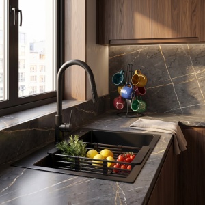 Chiuveta din inox cu set accesorii Rea Liam Black - Img 4