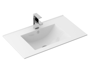 Chiuveta incastrata REA DAFNE 70, Dimensiuni 46.5 cm x 71.5 x 17 cm, Ceramica Sanitara, gaura baterie, Alb - Img 1