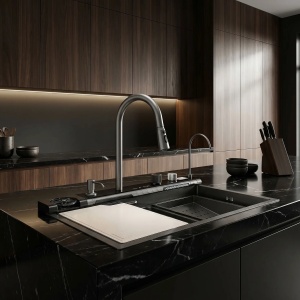 Chiuvetă multifuncțională din inox REA Alonzo Negru - Img 5