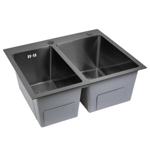 Chiuvetă pentru bucatarie din inox, neagra, Toby Black - Img 2