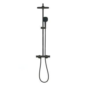 Coloana de dus cu baterie termostatata negru mat Grohe Vitalio 250 Cube - Img 2