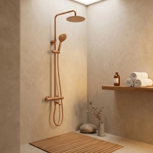 Coloana de dus cu termostat Lungo Diamond Copper Brush - Img 5