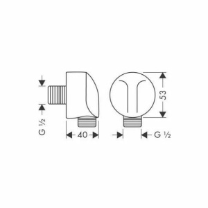 Cot conector dus Hansgrohe FixFit E crom lucios - Img 2