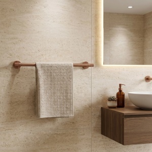 Cuier de baie, bara prosop, Rea Ori Brush Copper - Img 6