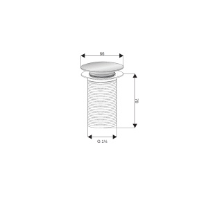 Dop chiuveta PRO VELDMAN CHROME, click-clack, dimensiune standard - Img 6