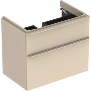 Dulap baza suspendat pentru lavoar Geberit Smyle Square cu 2 sertare 74 x 47 cm gri nisip lucios