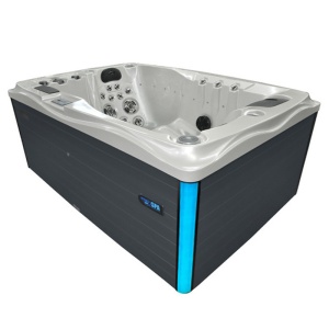 Jacuzzi pentru gradina alb perlat cu exterior antracit PRO-749 pentru 2 persoane 200 x 135 x 80 cm