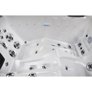 Jacuzzi pentru gradina alb perlat cu exterior antracit PRO-749 pentru 2 persoane 200 x 135 x 80 cm - Img 11