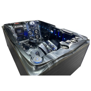 Jacuzzi pentru grădină black wave cu exterior antracit PRO-749 pentru 2 persoane 200 x 135 x 80 cm - Img 21