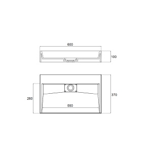 Lavoar baie alb mat fara gaura pentru lavoar Veldman Dexter White Matt 60 x 37 cm - Img 6