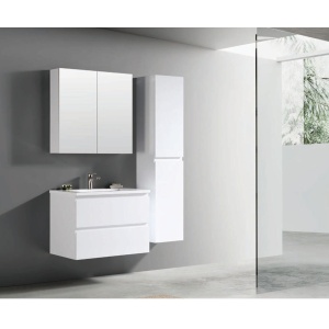 Lavoar baie incastrat din conglemerat, alb, Veldman Lotus 60 x 46 cm - Img 5