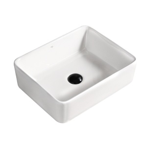 Lavoar ceramic dreptunghiular cu montaj pe blat Luxo White Gloss 41 x 31 cm - Img 8