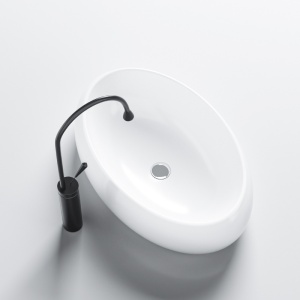 Lavoar ceramic oval cu montaj pe blat Cari White Gloss 60 x 40 cm - Img 5