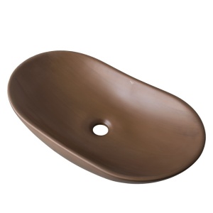 Lavoar ceramic oval cu montaj pe blat Lavi Brown Matt 62 x 36 cm - Img 8
