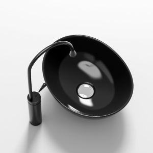 Lavoar ceramic oval cu montaj pe blat Lumo Black Gloss 40 x 33 cm - Img 6