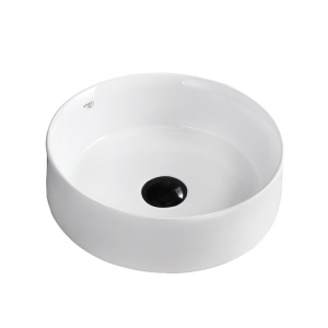 Lavoar ceramic rotund cu fixare pe blat Lava White Gloss 36 x 12 cm - Img 8