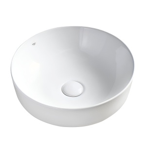 Lavoar ceramic rotund cu montaj pe blat Fino White Gloss 41 x 15 cm