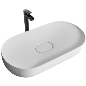 Lavoar de baie Iris , pentru blat , Dimensiune 71 cm , Culoare Alb - Img 6