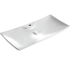 Lavoar de blat PRO AMADO, Dimensiuni 80 x 39.5 x 7.5 cm, Forma Dreptunghiulara, Ceramica sanitara, cu gaura baterie, Alb - Img 1