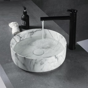Lavoar De Blat PRO VERONA, Dimensiuni 36 X 36 X 12 Cm, Forma Rotunda, Ceramica Sanitara, Gri - Img 6